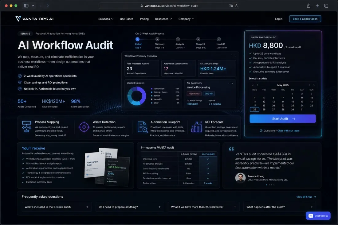Vanta Ops AI Dashboard Product UI